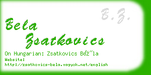 bela zsatkovics business card